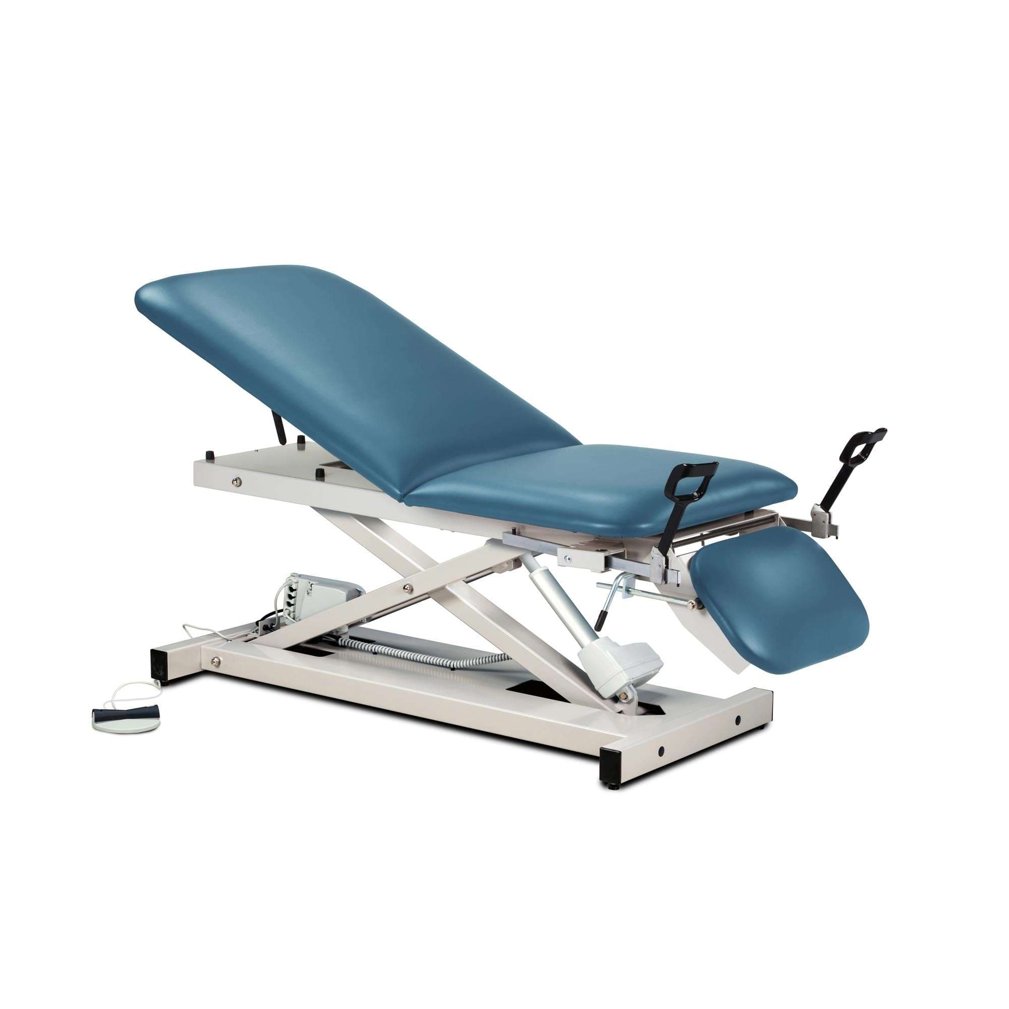 Clinton open base power table with adjustable backrest, footrest and stirrups - Image 3