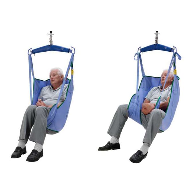 Arjo standard loop sling with head support and padded legs for 2-point patient lift - Image 3