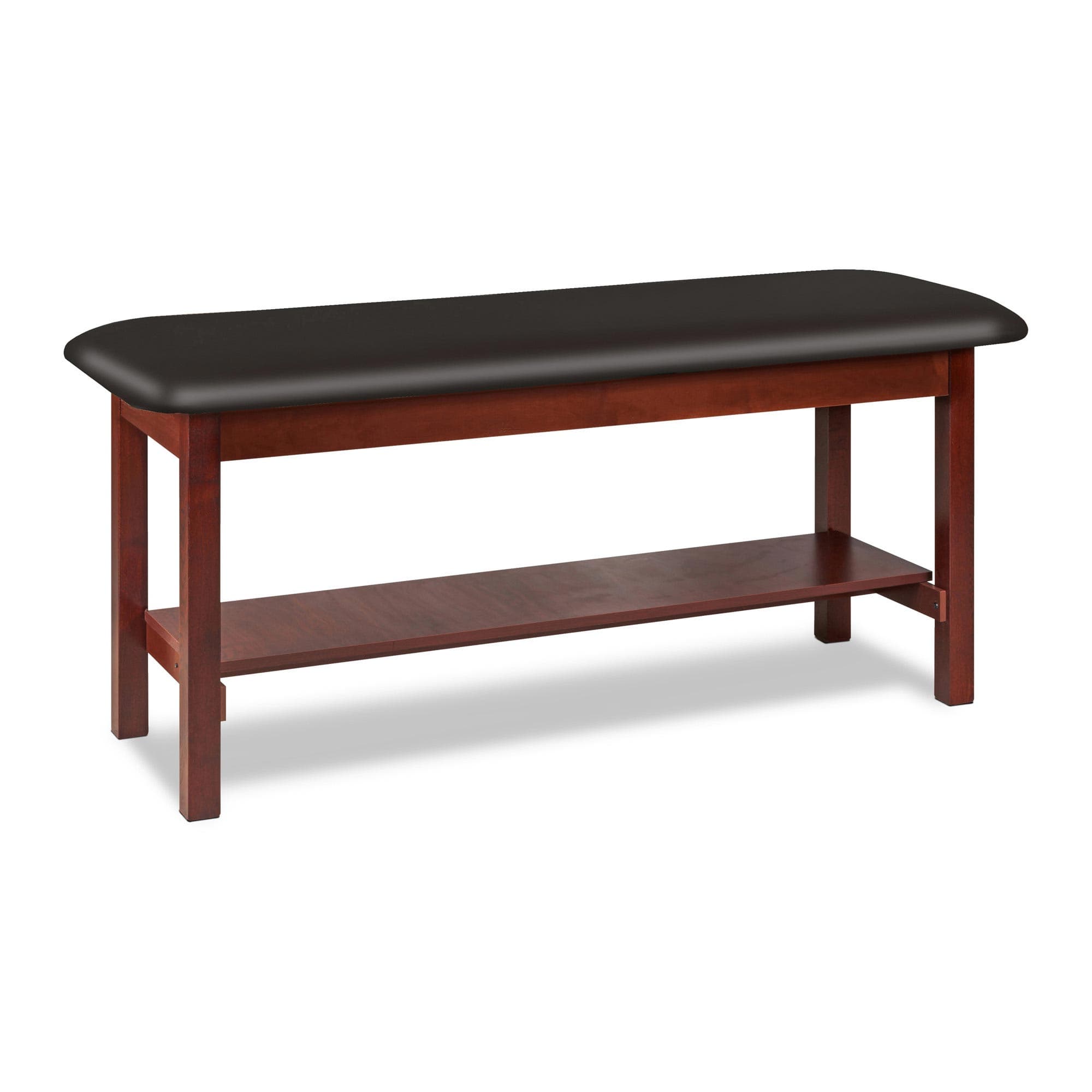 Clinton flat top classic series straight line treatment table with full shelf