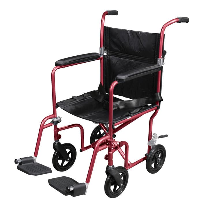 Drive Medical Deluxe Fly-Weight Aluminum Transport Chair With Removable Casters