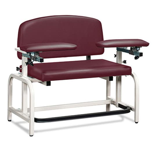 Clinton Lab X Series, Heavy-Duty, Blood Drawing Chair with Padded Arms - Image 2