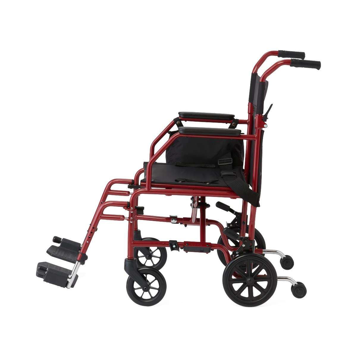 Medline Basic Steel Transport Chair with 8" Wheels - Image 6