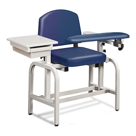 Clinton Lab X Series, Blood Drawing Chair with Padded Flip Arm and Drawer