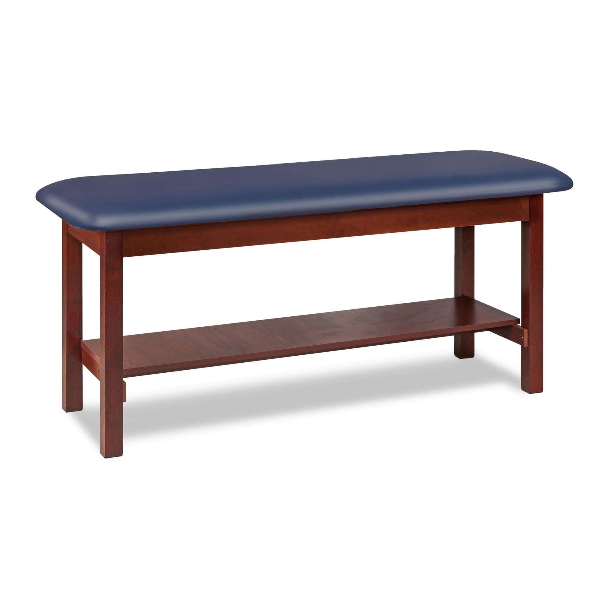 Clinton flat top classic series straight line treatment table with full shelf - Image 5