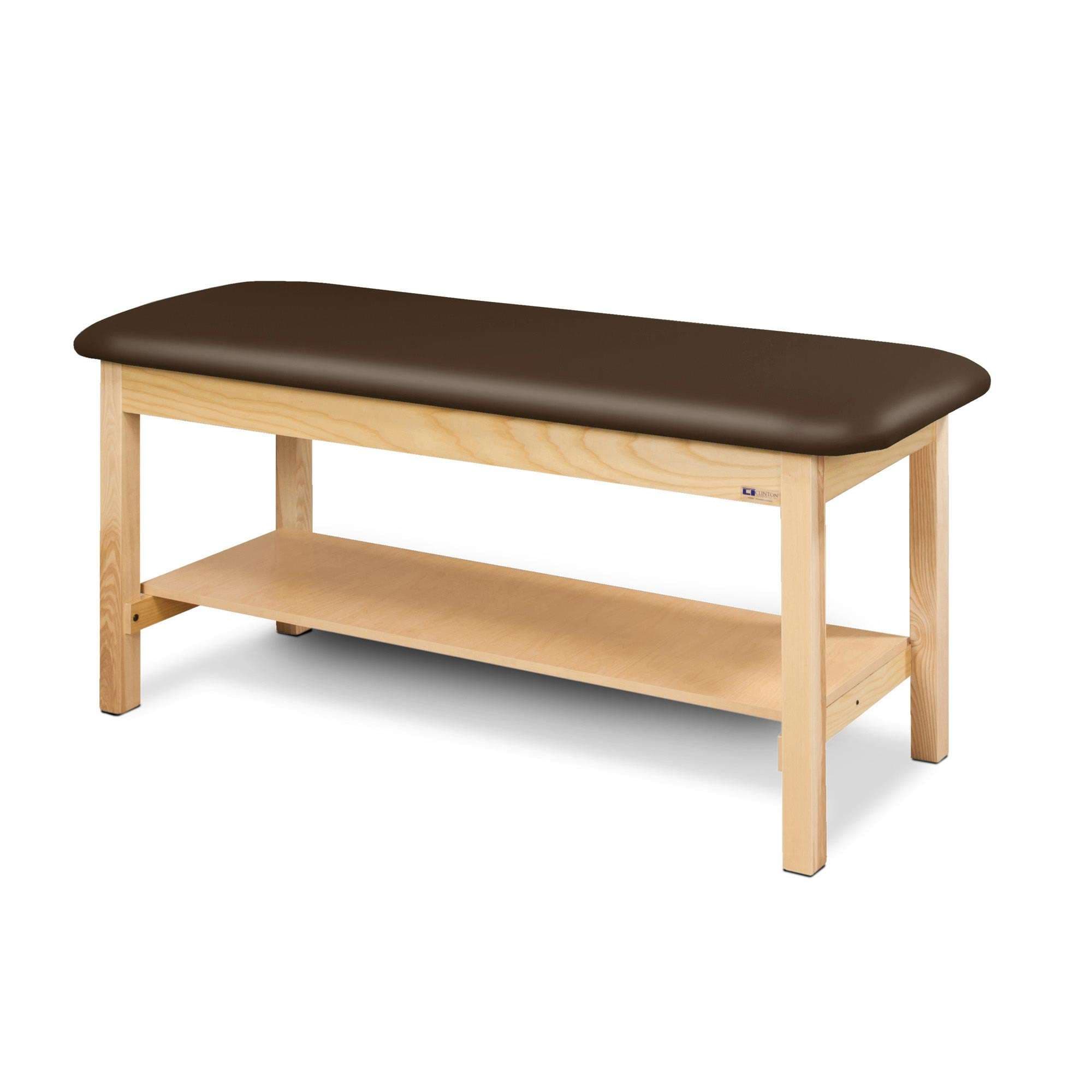Clinton flat top classic series straight line treatment table with full shelf - Image 7